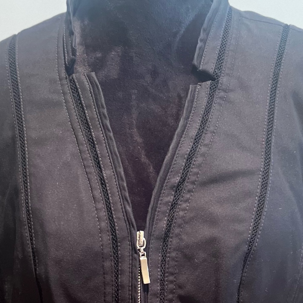 White House Black Market Perfect Form Zip Front Black Jacket Blazer Size 12 - Picture 3 of 14